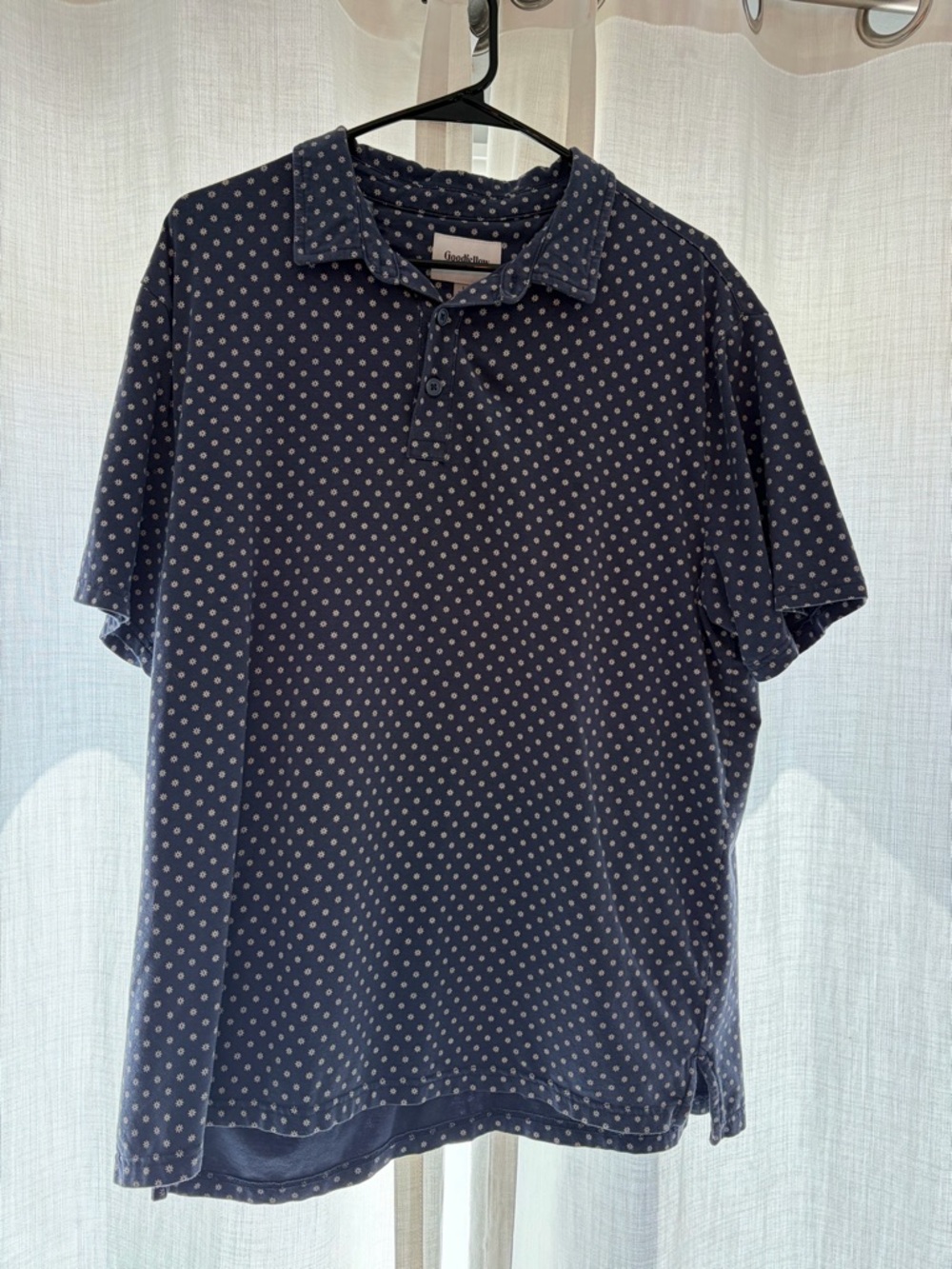 Goodfellow & Co Navy Polo with Small White Dot Print